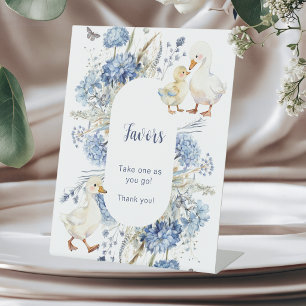 Dwaas Gans Blauwe Hortensia Favorieten Reclamebord Met Voetstuk