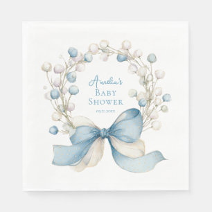 Dwaas Gans Blauwe Lint & Bes Baby Shower Servet