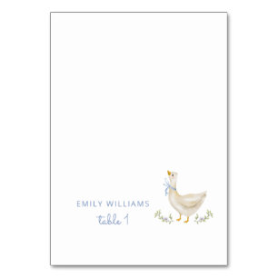 Dwaas Gans Blauwe Strik Baby Shower Plaatskaart Kaart
