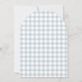 Dwaas Gans Blauwe Strik Eend Gingham Baby Shower B Kaart (Achterkant)