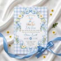 Dwaas Gans Blauwe Strik Jongens Baby Shower Uitnod