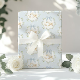 Dwaas Gans Blauwe Strik Whimsical Preppy Cadeaupapier