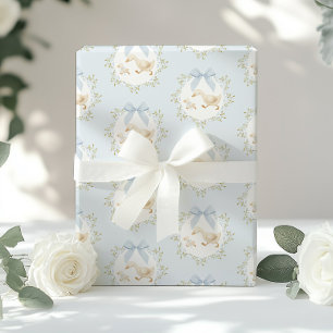 Dwaas Gans Blauwe Strik Whimsical Preppy Cadeaupapier