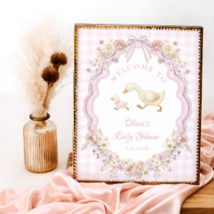 Dwaas Gans Bloem Meisje Baby Shower Welkom Poster