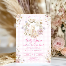 Dwaas Gans Coquette Roze Strik Meisje Baby Shower
