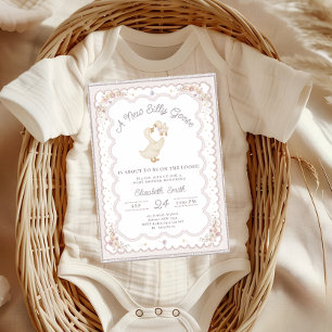 Dwaas Gans Eend Geslacht Neutrale Vintage Baby Sho Kaart