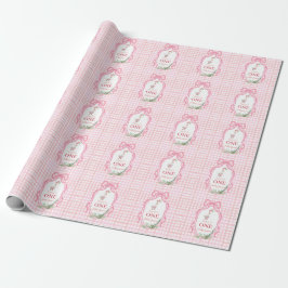 Dwaas Gans Eerste Verjaardag Roze Cadeaupapier