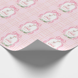 Dwaas Gans Eerste Verjaardag Roze Cadeaupapier