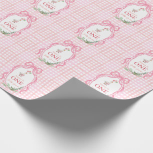Dwaas Gans Eerste Verjaardag Roze Cadeaupapier