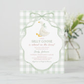 Dwaas Gans- en Gansje Babyshower Uitnodiging (Staand voorkant)