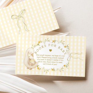 Dwaas Gans Gele Gingham Boeken voor baby Informatiekaartje