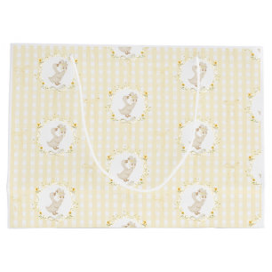 Dwaas Gans Gele Gingham wilde bloem Baby Shower Groot Cadeauzakje