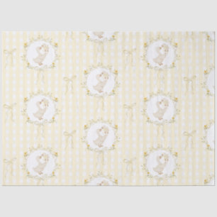 Dwaas Gans Gele Gingham wilde bloem Baby Shower Tissuepapier