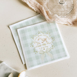 Dwaas Gans Geslacht neutrale Salie Baby Shower Servet
