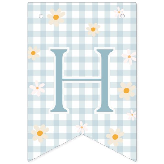 Dwaas Gans Gingham 1e Verjaardagsbanner Vlaggetjes (Tweede vlag)