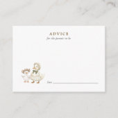 Dwaas Gans Gingham Baby shower Advieskaart (Voorkant)