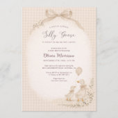 Dwaas Gans Gingham Baby Shower  Kaart (Voorkant)