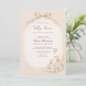 Dwaas Gans Gingham Baby Shower  Kaart (Staand voorkant)