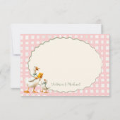 Dwaas Gans Gingham bedankbriefje Kaart (Achterkant)