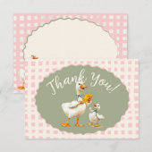 Dwaas Gans Gingham bedankbriefje Kaart (Voorkant / Achterkant)