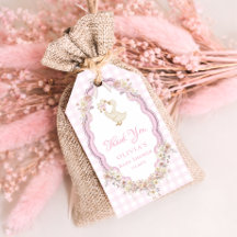 Dwaas Gans Gingham Meisje Baby Shower Bedankt