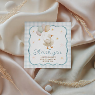 Dwaas Gans Gingham Verjaardag Favoriet Cadeautags Bedankjes Labels