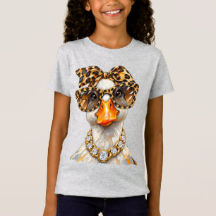 Dwaas Gans Glam Luipaard Voorbereid Grappig Dier  T-shirt