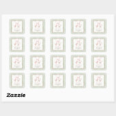 Dwaas Gans Groene Gingham Baby Shower Sticker (Vel)