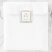Dwaas Gans Groene Gingham Baby Shower Sticker (Tas)