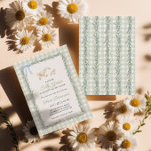 Dwaas Gans Groene Gingham Baby Shower Uitnodiging