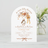 Dwaas Gans Herfst Boog Baby Shower Uitnodiging (Staand voorkant)
