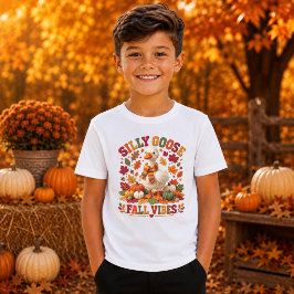 Dwaas Gans Herfststemmingen Nep Haak Gans Kinderen T-shirt