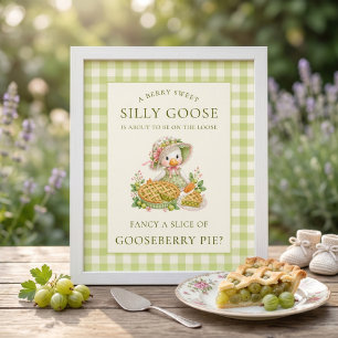 Dwaas Gans Kruisbessen taart bord Baby Shower Poster