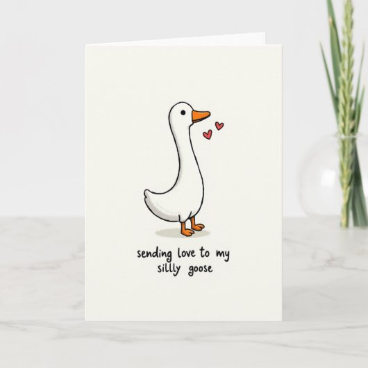Dwaas Gans Liefdeskaart Kaart (Voorkant)