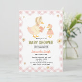 Dwaas Gans-meisje babyshower uitnodiging (Staand voorkant)