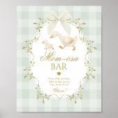 Dwaas Gans Momosa bar Groen Gingham Poster (Voorkant)