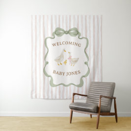Dwaas Gans Roze Baby Shower Vlag Wandkleed