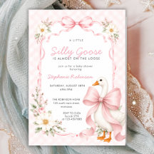 Dwaas Gans Roze Coquette Strik Gingham Baby Shower