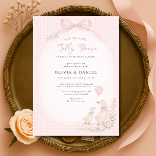 Dwaas Gans Roze Couples Baby Shower Kaart