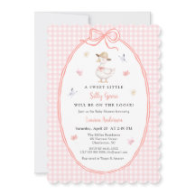 Dwaas Gans Roze geruit Baby meisje Baby shower