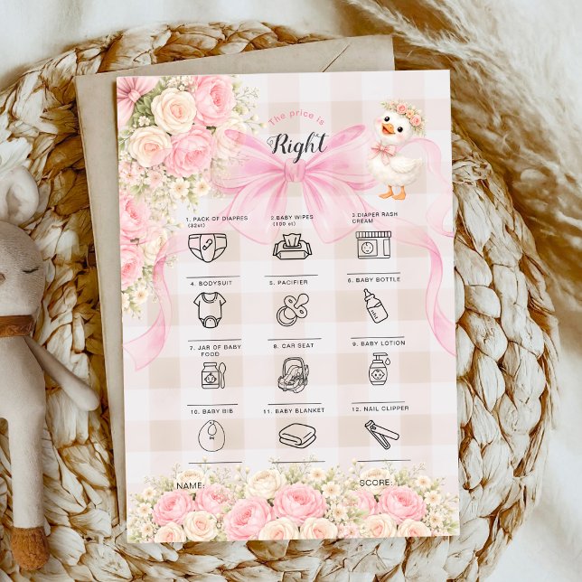 Dwaas Gans Roze Gingham Baby Prijs is Juist Spel (Creator heeft geüpload)