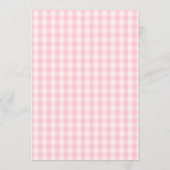 Dwaas Gans Roze Gingham Baby Shower Kaart (Achterkant)