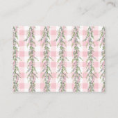 Dwaas Gans Roze Gingham Luier Raffle Ticket Informatiekaartje (Achterkant)