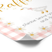 Dwaas Gans Roze Gingham Luierrafflekaart Poster (Hoek)