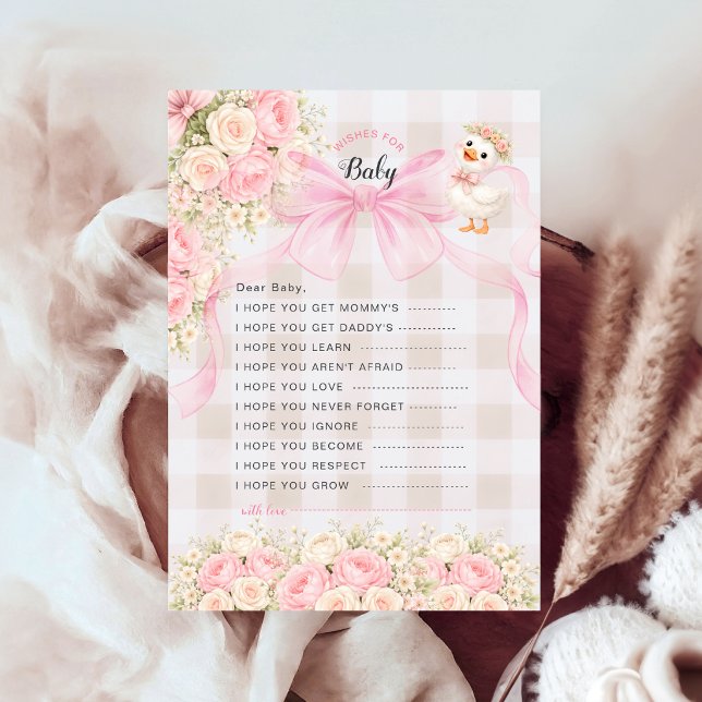 Dwaas Gans Roze Gingham Wensen voor Baby Spel (Creator heeft geüpload)