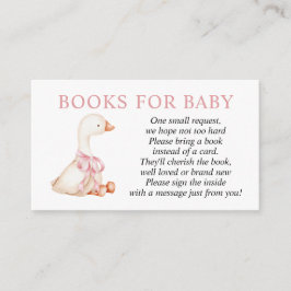 Dwaas Gans Roze Meisjesboeken voor Baby-insteekkaa Informatiekaartje