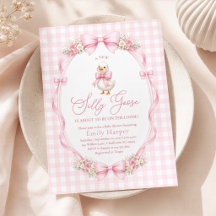 Dwaas Gans Roze Strik Baby Shower