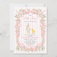 Dwaas Gans Roze Strik Bloem QR Code Baby Shower