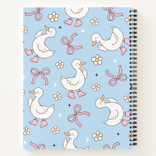 Dwaas Gans Roze Strik Coquette Aangepaste Script N Notitieboek (Achterkant)