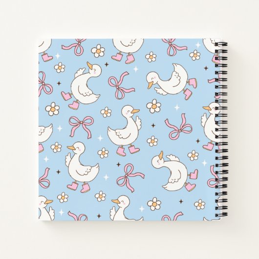 Dwaas Gans Roze Strik Coquette Aangepaste Script N Notitieboek (Achterkant)